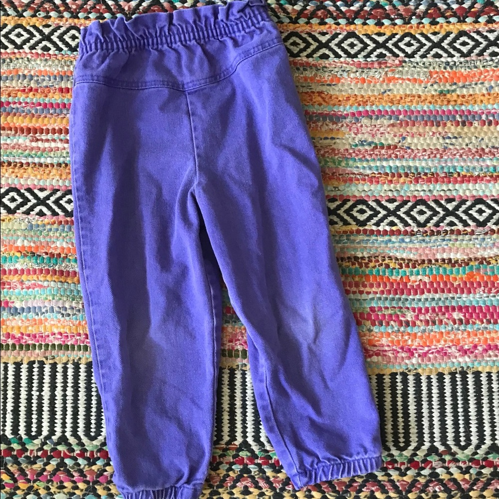 Vintage Purple Jean Stretch Band Pants
